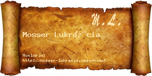 Mosser Lukrécia névjegykártya
